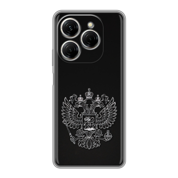 Силиконовый чехол на Tecno Spark 20 Pro с принтом Герб России