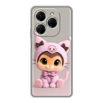 Силиконовый чехол на Tecno Spark 20 Pro с принтом Куроми Kuromi 