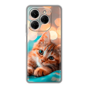 Силиконовый чехол на Tecno Spark 20 Pro с принтом котик