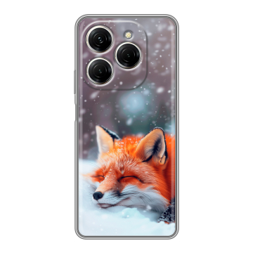 Силиконовый чехол на Tecno Spark 20 Pro с принтом лиса