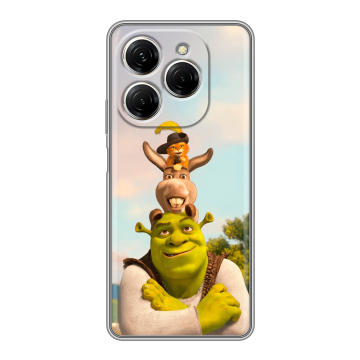 Силиконовый чехол на Tecno Spark 20 Pro с принтом Шрек Shrek