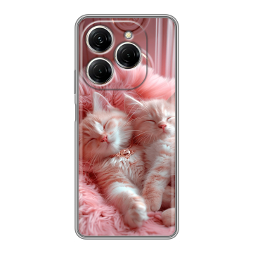 Силиконовый чехол на Tecno Spark 20 Pro с принтом котята котики Силиконовый чехол на Tecno Spark 20 Pro с принтом котята котики