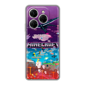 Силиконовый чехол на Tecno Spark 20 Pro с принтом Майнкрафт Minecraft