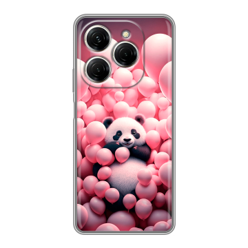 Силиконовый чехол на Tecno Spark 20 Pro с принтом Панда
