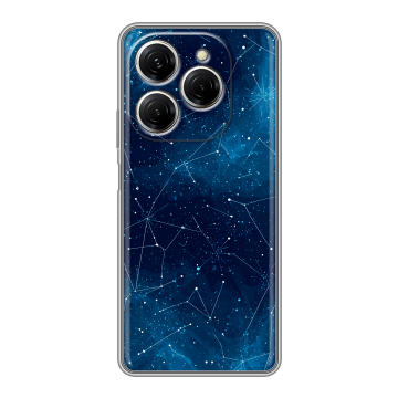 Силиконовый чехол на Tecno Spark 20 Pro с принтом Космос звезды
