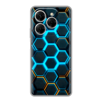 Силиконовый чехол на Tecno Spark 20 Pro с принтом Неоновые соты