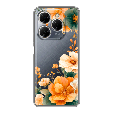 Силиконовый чехол на Tecno Spark 20 Pro с принтом Цветы принт