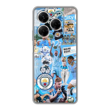 Силиконовый чехол на Tecno Spark 20 Pro с принтом Man City Манчестер Сити