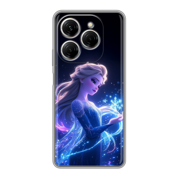 Силиконовый чехол на Tecno Spark 20 Pro с принтом Холодное сердце Frozen