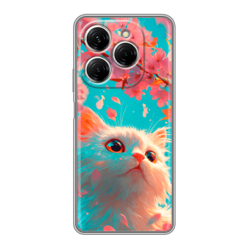 Силиконовый чехол на Tecno Spark 20 Pro с принтом Красивый кот