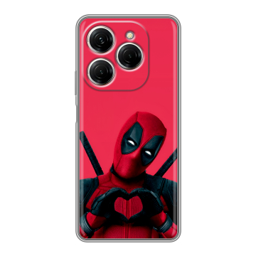 Силиконовый чехол на Tecno Spark 20 Pro с принтом Дедпул Deadpool