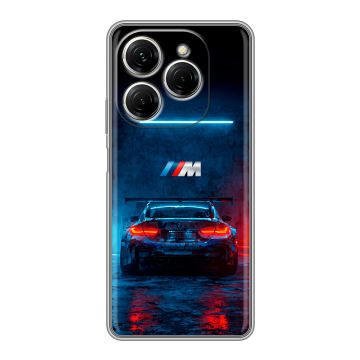 Силиконовый чехол на Tecno Spark 20 Pro с принтом BMW БМВ