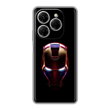Силиконовый чехол на Tecno Spark 20 Pro с принтом IronMan Железный человек