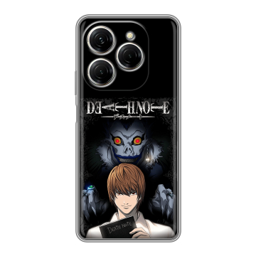 Силиконовый чехол на Tecno Spark 20 Pro с принтом Death note Тетрадь смерти
