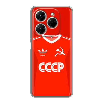 Силиконовый чехол на Tecno Spark 20 Pro с принтом Флаг Герб СССР