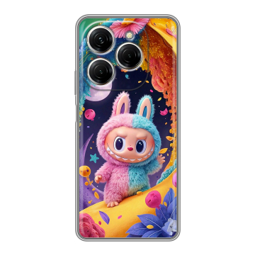 Силиконовый чехол на Tecno Spark 20 Pro с принтом Labubu Лабубу