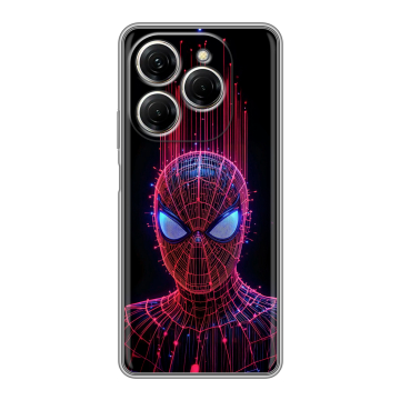 Силиконовый чехол на Tecno Spark 20 Pro с принтом Spiderman Человек паук
