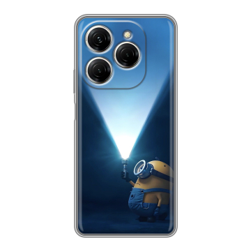 Силиконовый чехол на Tecno Spark 20 Pro с принтом Миньоны