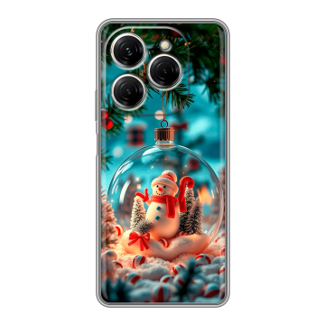 Силиконовый чехол на Tecno Spark 20 Pro с принтом Новый год