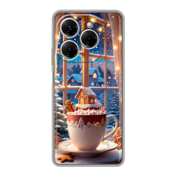 Силиконовый чехол на Tecno Spark 20 Pro с принтом Новый год
