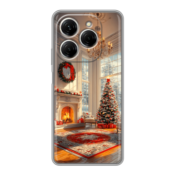 Силиконовый чехол на Tecno Spark 20 Pro с принтом Новый год