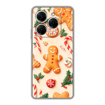 Силиконовый чехол на Tecno Spark 20 Pro с принтом Новый год