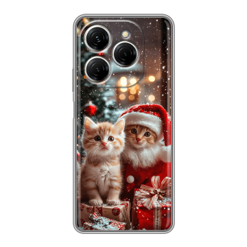 Силиконовый чехол на Tecno Spark 20 Pro с принтом Новый год