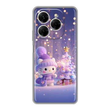 Силиконовый чехол на Tecno Spark 20 Pro с принтом Новый год Силиконовый чехол на Tecno Spark 20 Pro с принтом Новый год