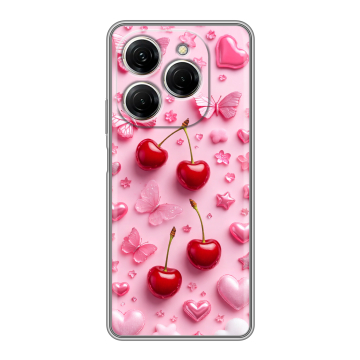 Силиконовый чехол на Tecno Spark 20 Pro с принтом для девочек