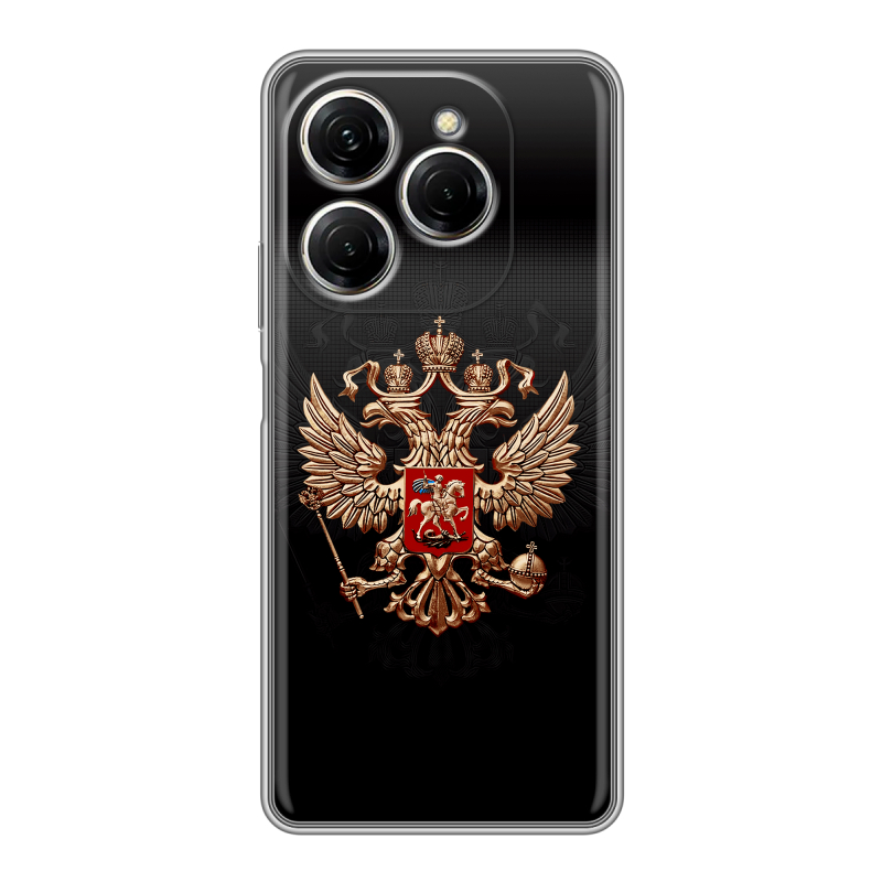 Силиконовый чехол на Tecno Spark 20 Pro с принтом Герб России Силиконовый чехол на Tecno Spark 20 Pro с принтом Герб России