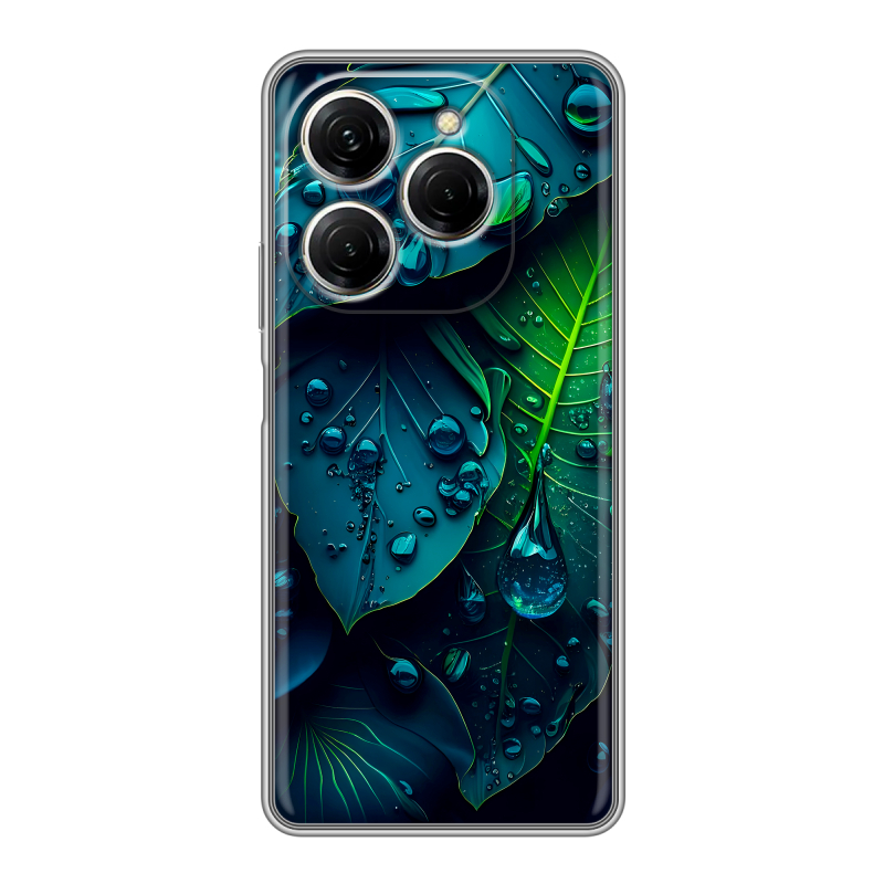 Силиконовый чехол на Tecno Spark 20 Pro с принтом Листья Силиконовый чехол на Tecno Spark 20 Pro с принтом Листья