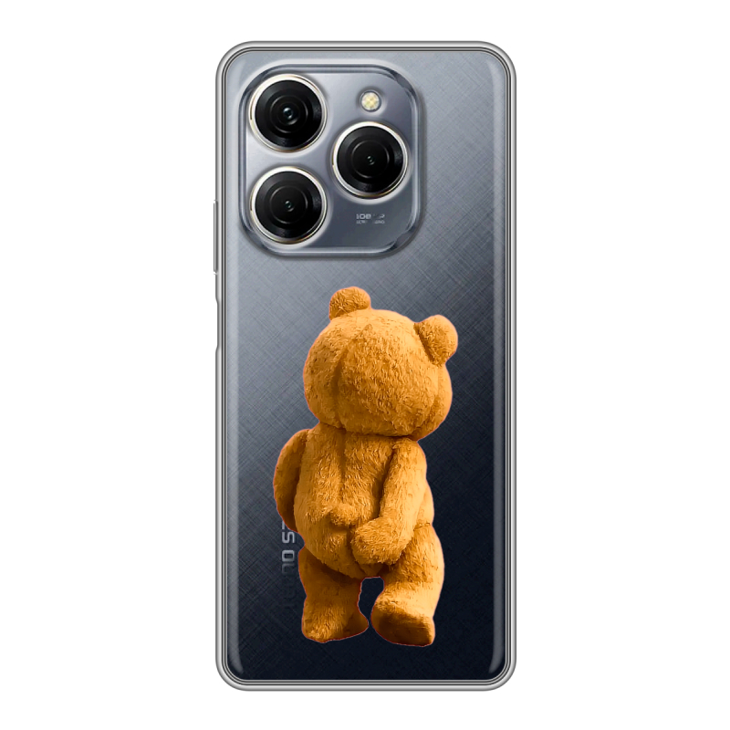 Силиконовый чехол на Tecno Spark 20 Pro с принтом Медведь Силиконовый чехол на Tecno Spark 20 Pro с принтом Медведь
