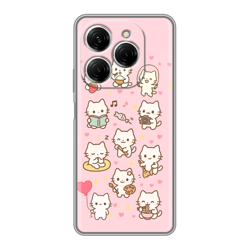 Силиконовый чехол на Tecno Spark 20 Pro с принтом Hello Kitty Хелоу Кити Силиконовый чехол на Tecno Spark 20 Pro с принтом Hello Kitty Хелоу Кити