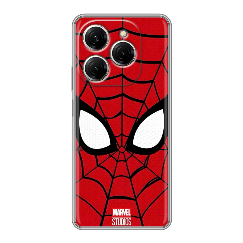 Силиконовый чехол на Tecno Spark 20 Pro с принтом человек паук spiderman Силиконовый чехол на Tecno Spark 20 Pro с принтом человек паук spiderman