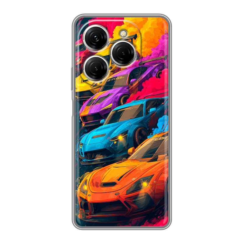 Силиконовый чехол на Tecno Spark 20 Pro с принтом Тачки Силиконовый чехол на Tecno Spark 20 Pro с принтом Тачки