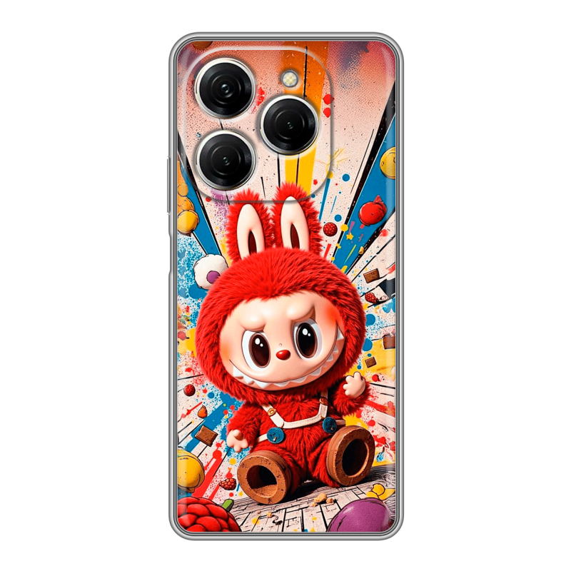 Силиконовый чехол на Tecno Spark 20 Pro с принтом Labubu Лабубу Силиконовый чехол на Tecno Spark 20 Pro с принтом Labubu Лабубу