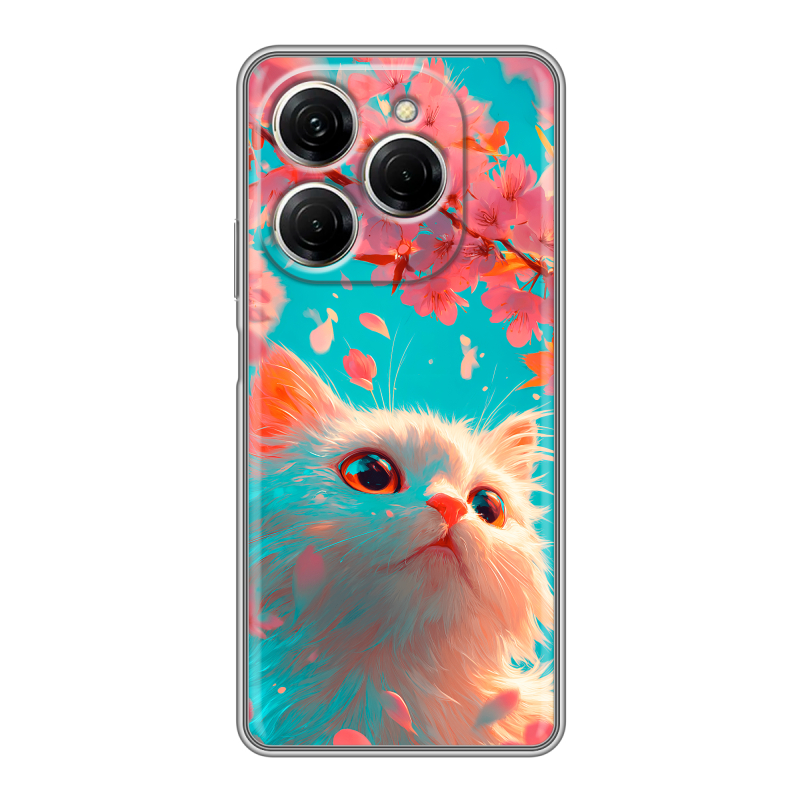 Силиконовый чехол на Tecno Spark 20 Pro с принтом Красивый кот Силиконовый чехол на Tecno Spark 20 Pro с принтом Красивый кот