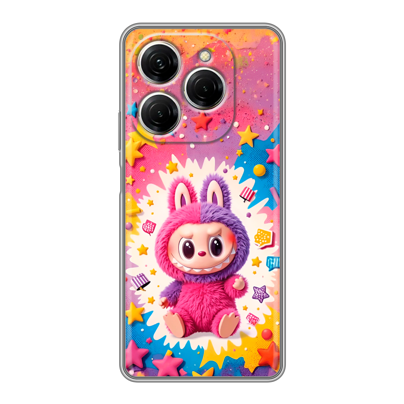 Силиконовый чехол на Tecno Spark 20 Pro с принтом Labubu Лабубу Силиконовый чехол на Tecno Spark 20 Pro с принтом Labubu Лабубу