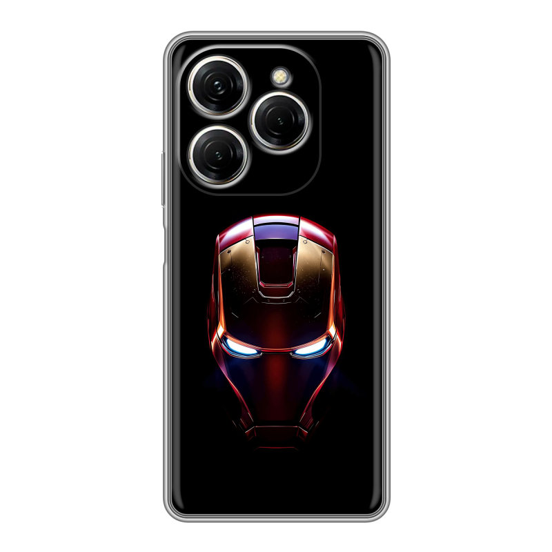Силиконовый чехол на Tecno Spark 20 Pro с принтом IronMan Железный человек Силиконовый чехол на Tecno Spark 20 Pro с принтом IronMan Железный человек