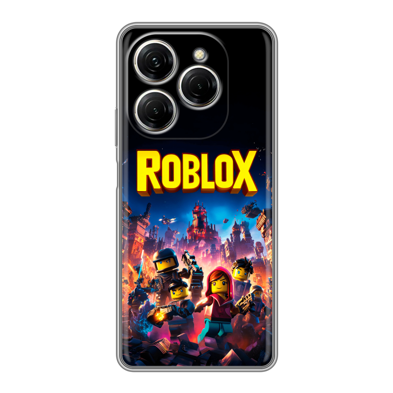 Силиконовый чехол на Tecno Spark 20 Pro с принтом Roblox Роблокс Силиконовый чехол на Tecno Spark 20 Pro с принтом Roblox Роблокс