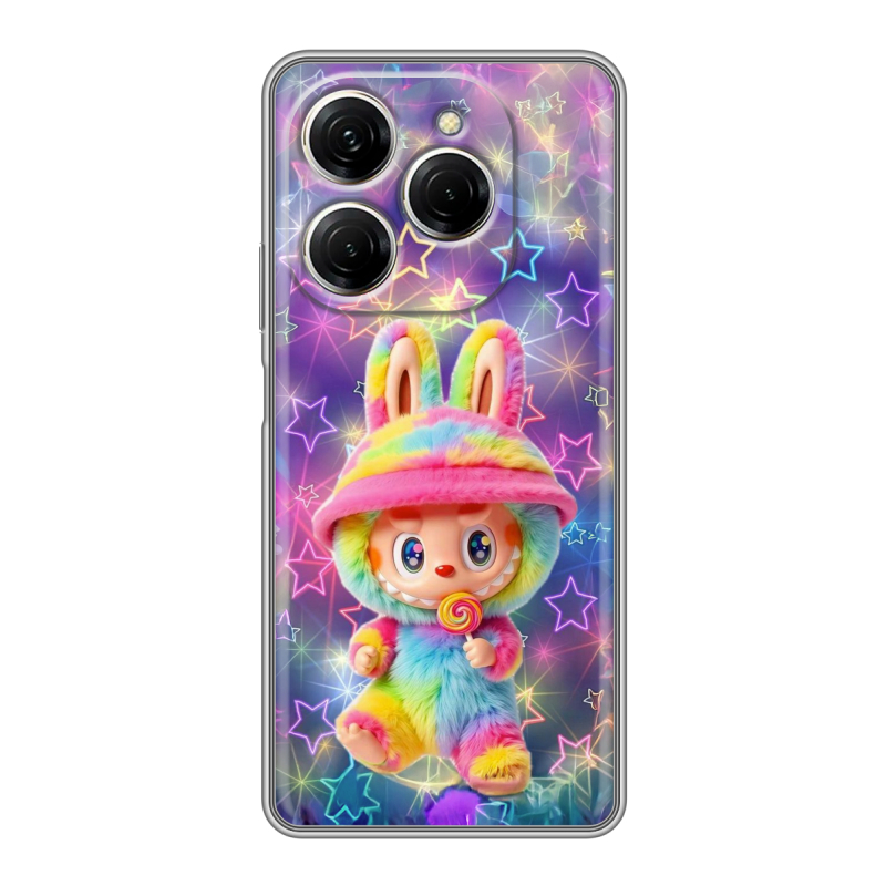Силиконовый чехол на Tecno Spark 20 Pro с принтом Labubu Лабубу Силиконовый чехол на Tecno Spark 20 Pro с принтом Labubu Лабубу