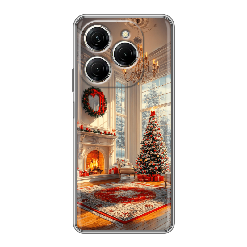 Силиконовый чехол на Tecno Spark 20 Pro с принтом Новый год Силиконовый чехол на Tecno Spark 20 Pro с принтом Новый год