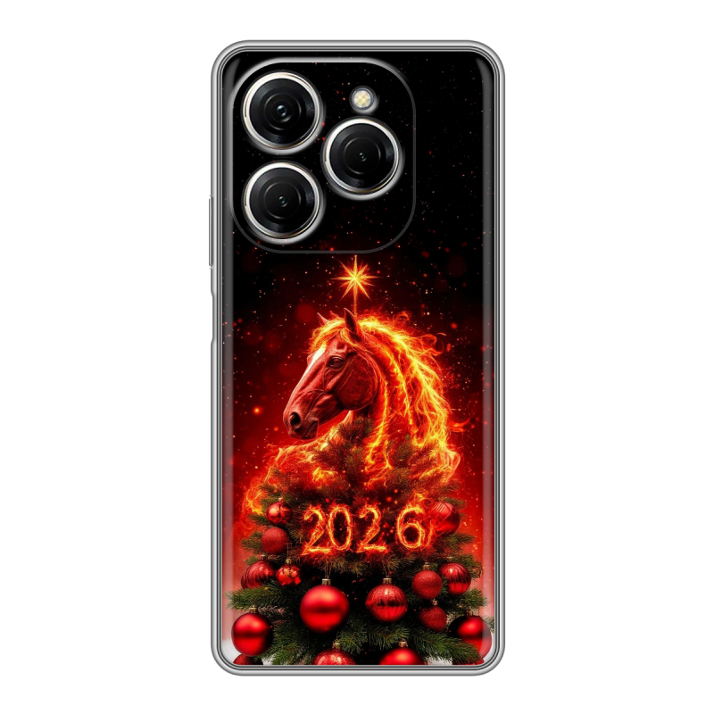 Силиконовый чехол на Tecno Spark 20 Pro с принтом Новый год Силиконовый чехол на Tecno Spark 20 Pro с принтом Новый год