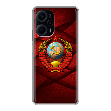 Силиконовый чехол на Xiaomi RedMi Note 12 Turbo с принтом Герб СССР Силиконовый чехол на Xiaomi RedMi Note 12 Turbo с принтом Герб СССР