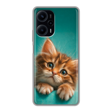 Силиконовый чехол на Xiaomi RedMi Note 12 Turbo с принтом котенок