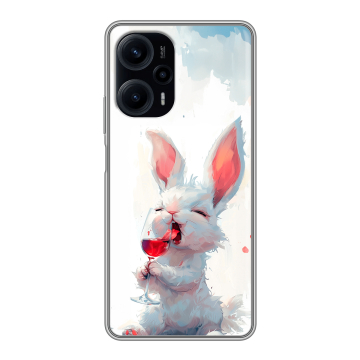 Силиконовый чехол на Xiaomi RedMi Note 12 Turbo с принтом кролик зайчик