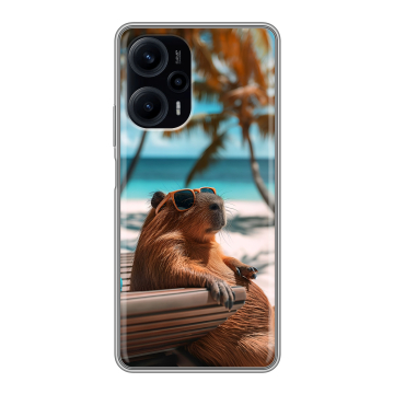 Силиконовый чехол на Xiaomi RedMi Note 12 Turbo с принтом Капибара