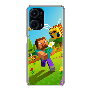 Силиконовый чехол на Xiaomi RedMi Note 12 Turbo с принтом Майнкрафт Minecraft Силиконовый чехол на Xiaomi RedMi Note 12 Turbo с принтом Майнкрафт Minecraft