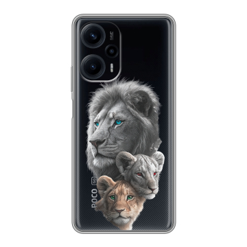 Силиконовый чехол на Xiaomi RedMi Note 12 Turbo с принтом Львы Силиконовый чехол на Xiaomi RedMi Note 12 Turbo с принтом Львы