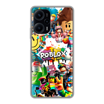 Силиконовый чехол на Xiaomi RedMi Note 12 Turbo с принтом Roblox Роблокс